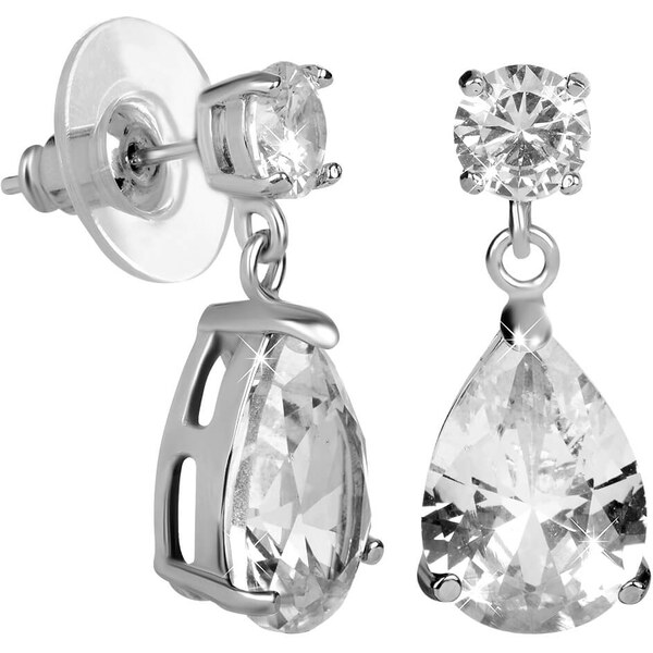 Troli Iskrivé náušnice s čírymi kryštálmi 66981469