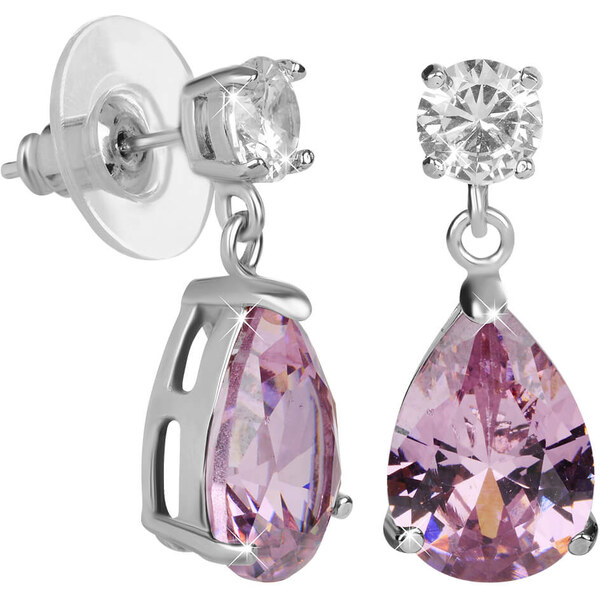 Troli Iskrivé náušnice s ružovými kryštálmi 66586818