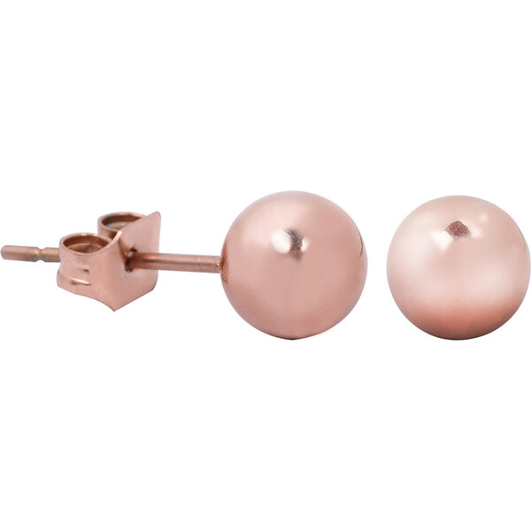 Troli Ružovo pozlátené oceľové náušnice kôstky 66593708