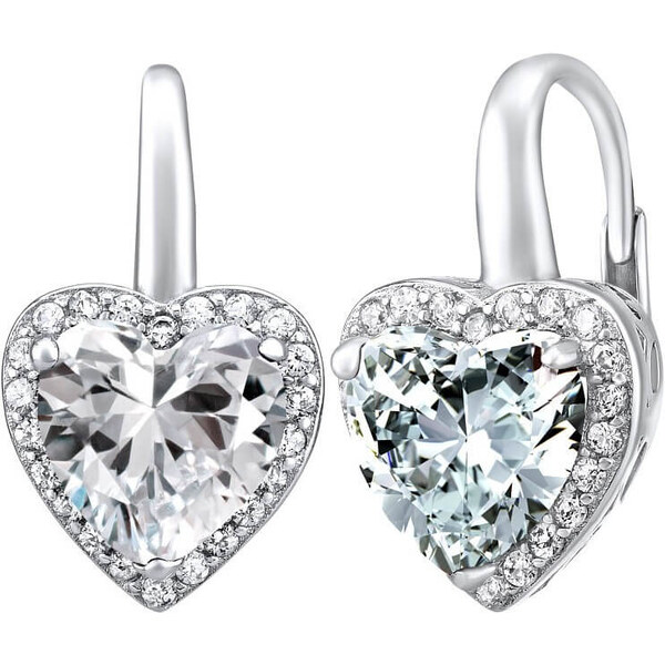 Silvego Strieborné náušnice srdce so zirkónmi LPS0629EW 66578234