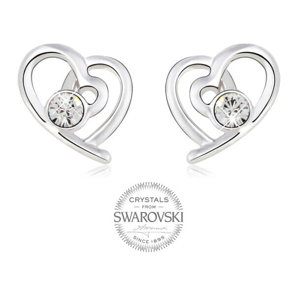 Levien Romantické náušnice Srdiečka s čírymi kryštálmi 66587798