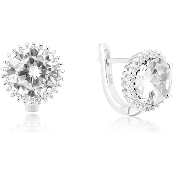 Beneto Strieborné trblietavé náušnice AGU1202 66585520