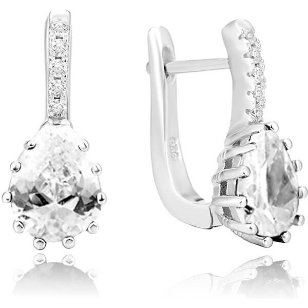Beneto Strieborné náušnice s čírym kryštálom AGU1196 66588389
