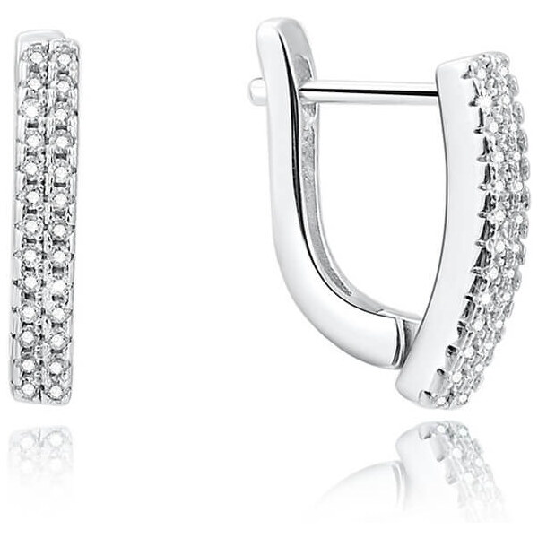 Beneto Strieborné náušnice s čírymi kryštálmi AGU1163 66593355