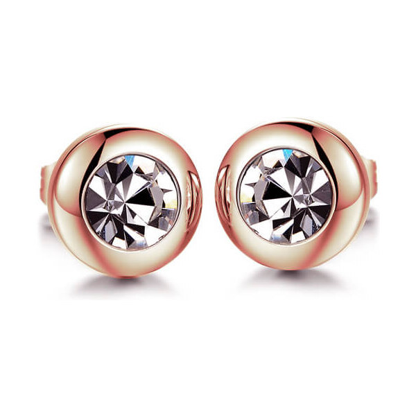 Troli Drobné bronzové náušnice s čírym kryštálom 66585948