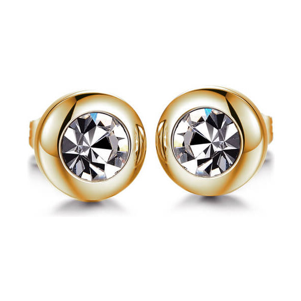Troli Drobné pozlátené náušnice s čírym kryštálom 66586161