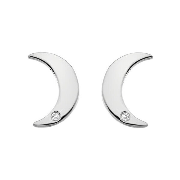 Hot Diamonds Strieborné polmesiačikovité náušnice s pravými diamantmi 66587161