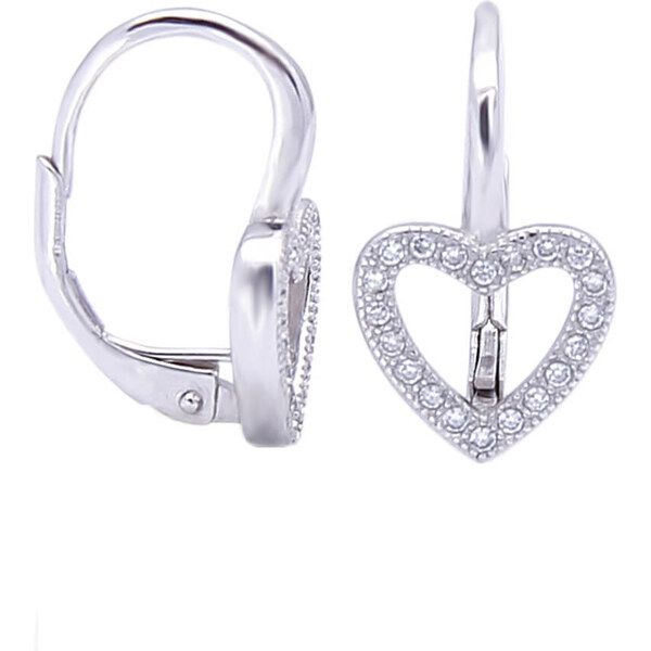 Beneto Strieborné srdiečkové náušnice AGUC1958 66579026