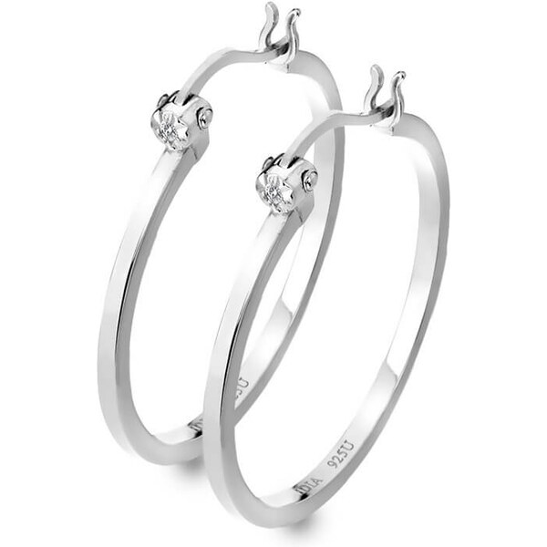 Hot Diamonds Strieborné kruhové náušnice s diamantmi Hoops DE625 66585835