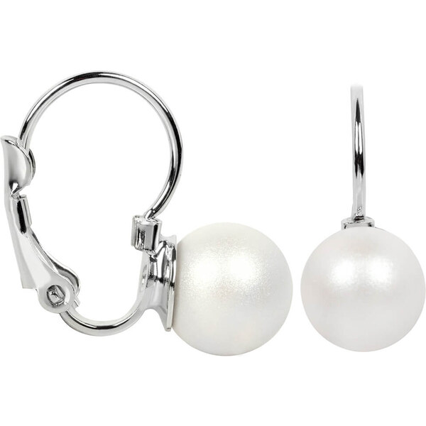 Levien Krásne perlové náušnice Pearl Pearlescent White 66595274