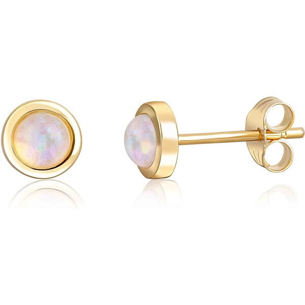 JwL Luxury Pearls Pozlátené strieborné náušnice so syntetickým opálom 66581133