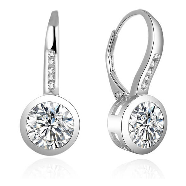 Beneto Výrazné strieborné náušnice so zirkónmi AGUC1837 66591782