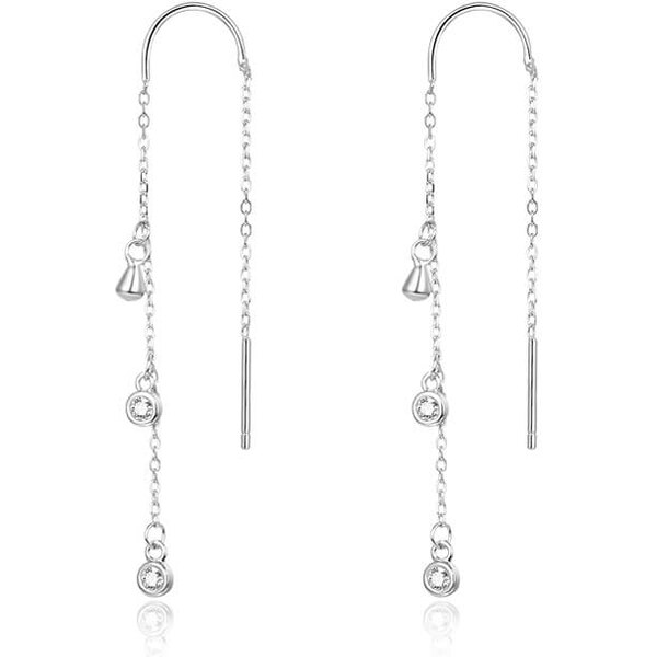 Beneto Dlhé strieborné náušnice so zirkónmi AGUV1964 66586841