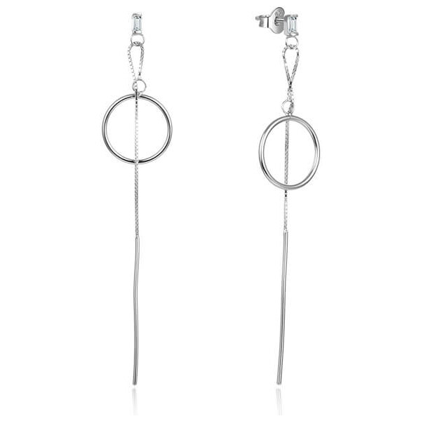 Beneto Dlhé strieborné náušnice so zirkónmi AGUP1981 66589305