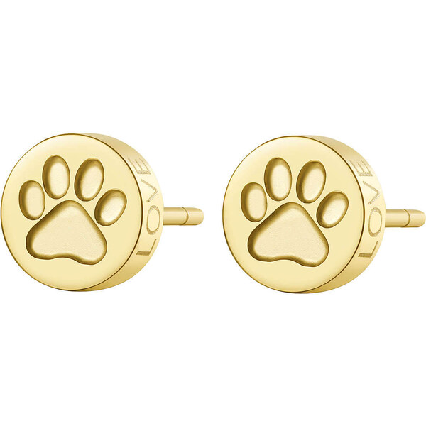 SAgapõ Krásne pozlátené oceľové náušnice labky CLICK SCK61 66580402