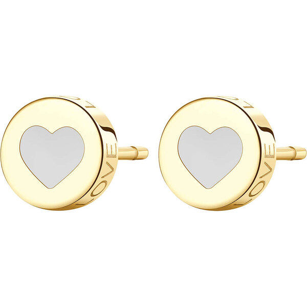 SAgapõ Slušivé oceľové náušnice so srdcom Click SCK53 66593063