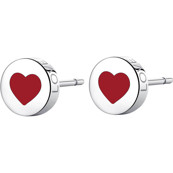 SAgapõ Slušivé oceľové náušnice so srdcom Click SCK52 66589223
