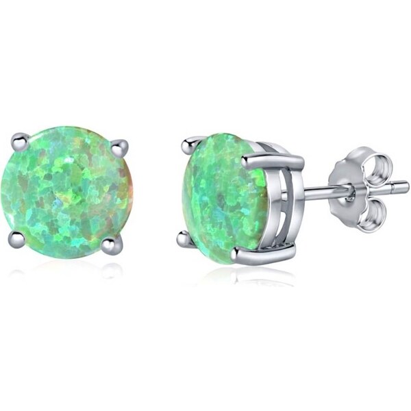 Silvego Strieborné náušnice so zeleným syntetickým opálom JJJEBG302004 66580411