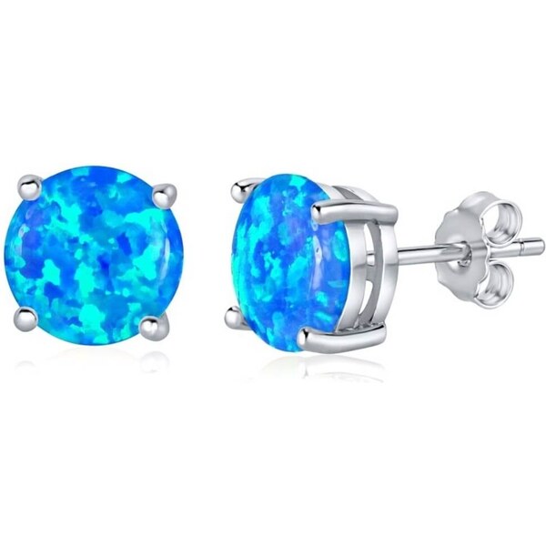 Silvego Strieborné náušnice s modrým syntetickým opál JJJEB302004 66585294