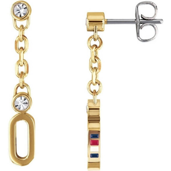 Tommy Hilfiger Pozlátené náušnice s kryštálmi TH2780089 66578787