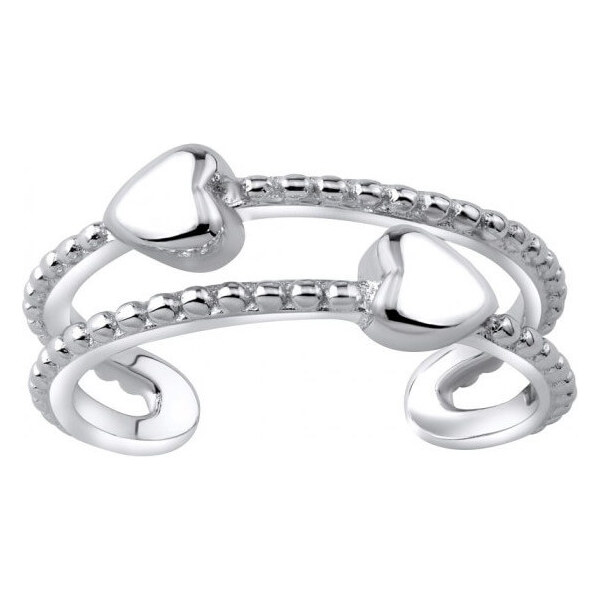 Silvego Strieborný prsteň na nohu sa srdiečkami JJJTR0009 66580675