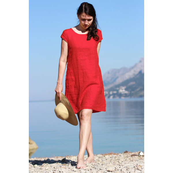 Glara Dámske lanové letné šaty 18435254