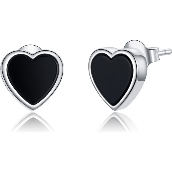 Emporial strieborné náušnice peckové Elegantné srdce SCE915 28150845