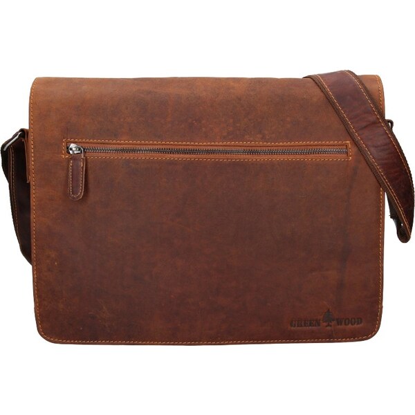 Pánska kožená taška cez rameno Greenwood Elliot - hnedá 58453697