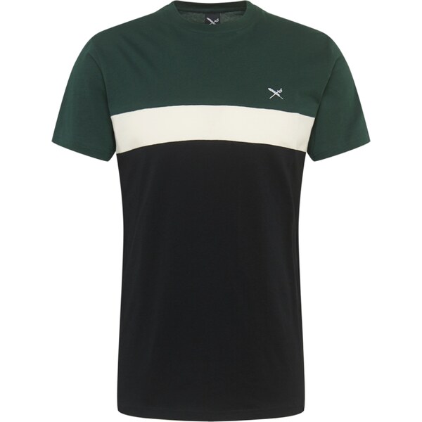 Iriedaily Tričko Court tmavozelená / čierna / biela 18950096
