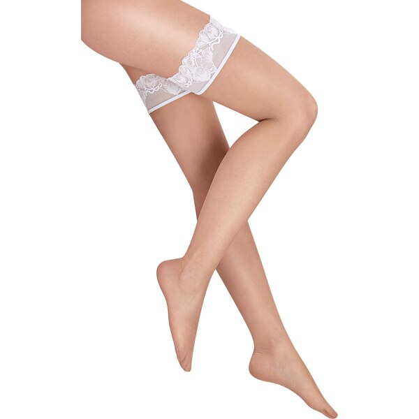 Wolford Nadkolienky 8 Lace Stay-Up telová / biela 66897672