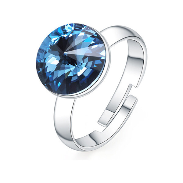 Glory Prsteň okrúhly Swarovski elements Montana blue 020 18598387