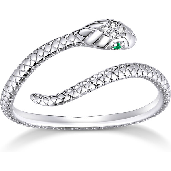 Emporial strieborný nastaviteľný prsteň Rozprávkový had 28680802