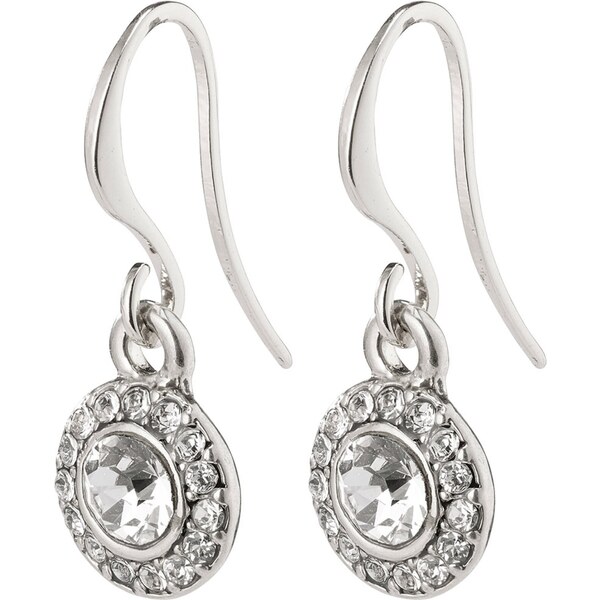 Pilgrim Náušnice Clementine strieborná / priehľadná 19637265