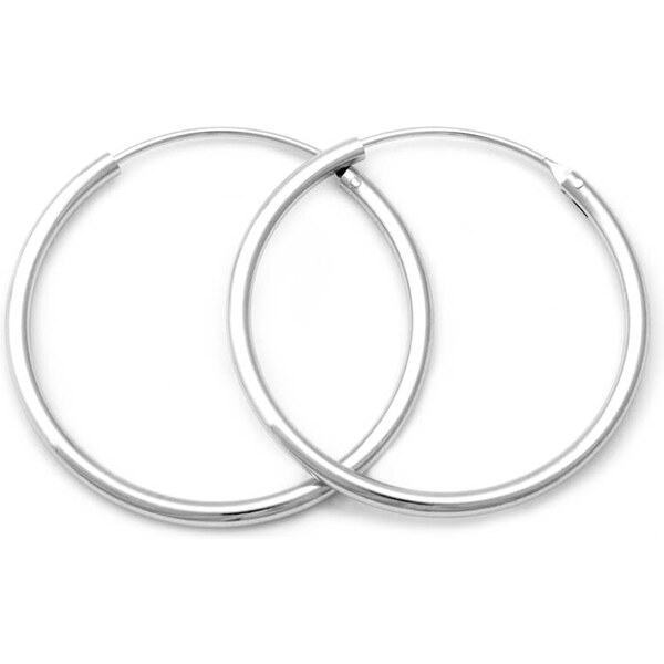 Beneto Elegantné kruhové náušnice zo striebra AGUC351 / N 4 cm 66580110