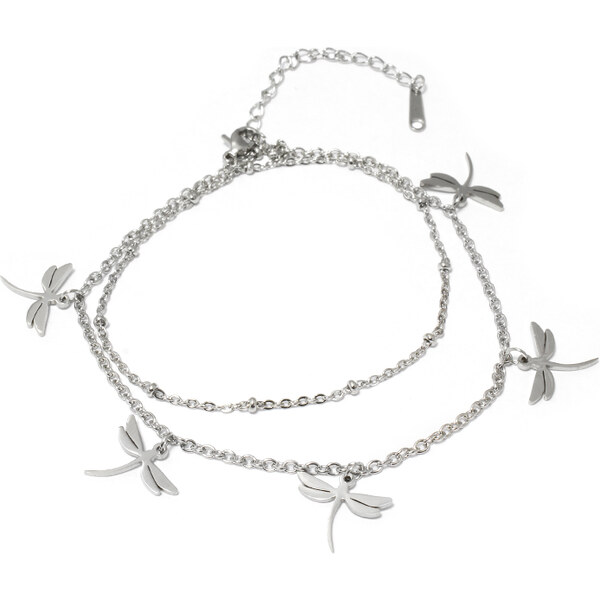 BEMI Design Dámsky náramok na nohu z chirurgickej ocele vážky S1028040 18705790