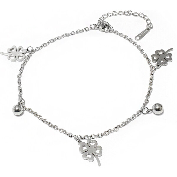 BEMI Design Dámsky náramok na nohu z chirurgickej ocele štvorlístok 18705792