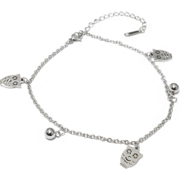 BEMI Design Dámsky náramok na nohu z chirurgickej ocele sova S1032040 18705794