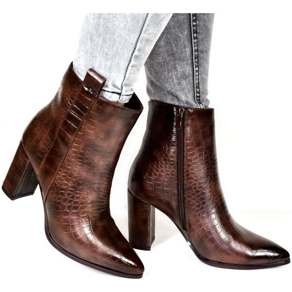 SEASTAR Dámske hnedé členkové čižmy DEMORA 18713846