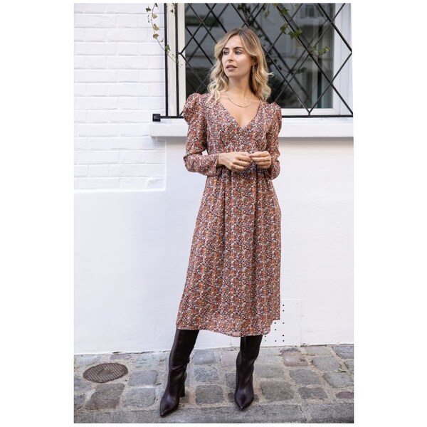 LOVIE & Co Kvetinové midi šaty 18757527