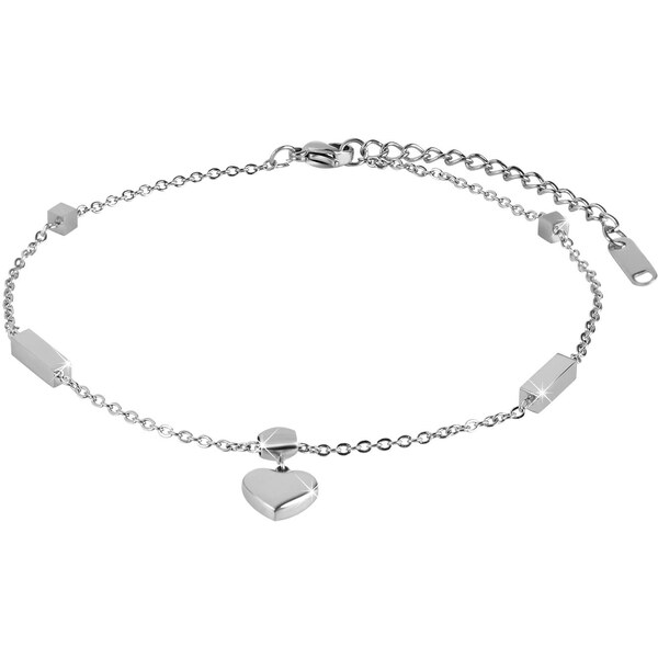 Troli Oceľový retiazka na nohu so srdiečkom 66588434