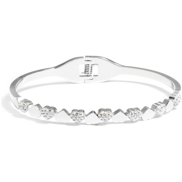 BM Jewellery Luxusné pevný náramok z chirurgickej ocele srdce S1048090 19421400