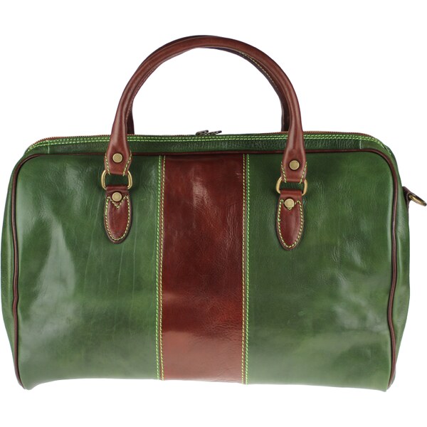 Kožená cestovná taška Tiberius Verde Marrone zelená NovaKabelka.sk 18823331