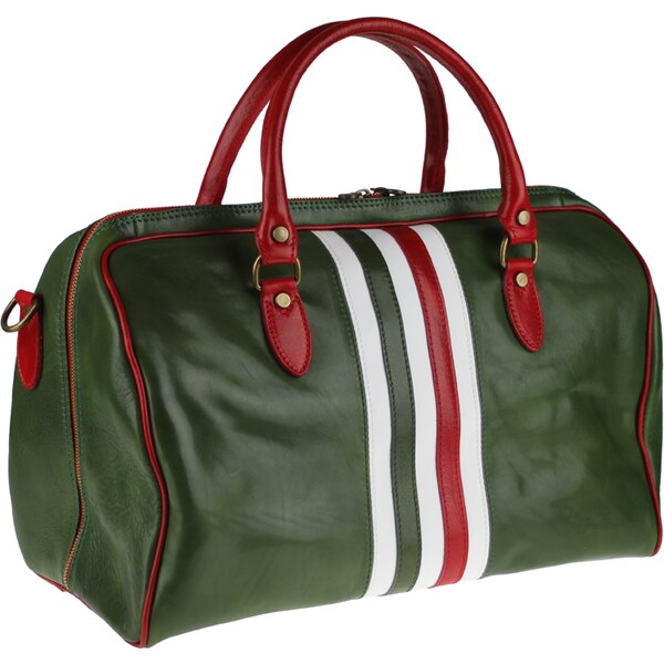 Kožená cestovná taška Tiberius Verde Tricolore zelená NovaKabelka.sk 18823334