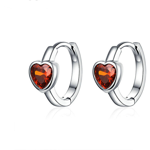 Olivie Strieborné kroužky ČERVENÉ SRDCE 4277 18932873