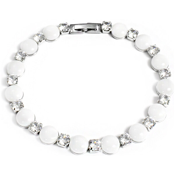 BM Jewellery Dámsky náramok z chirurgickej ocele biely S1092230 19421430