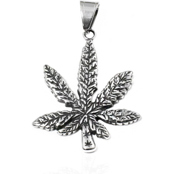 BM Jewellery Prívesok List marihuany 4,5 cm z chirurgickej ocele 19421463