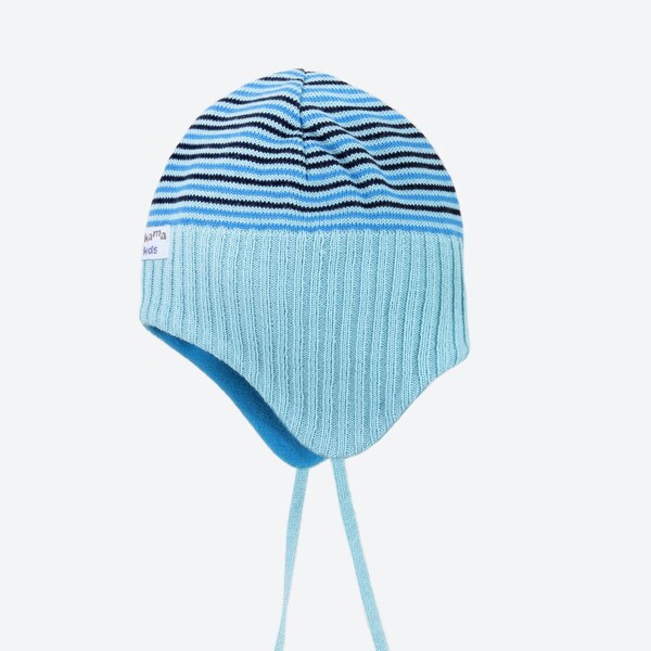 Detská pletená Merino čiapka Kama B75 Modrá 46770980