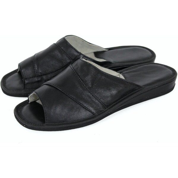 GP Pánske kožené papuče Bivoj čierne 47271683