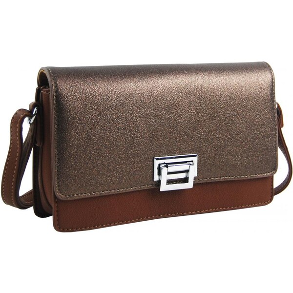 BELLA BELLY Hnedá pozdĺžna crossbody dámska kabelka s tromi oddielmi 19084478