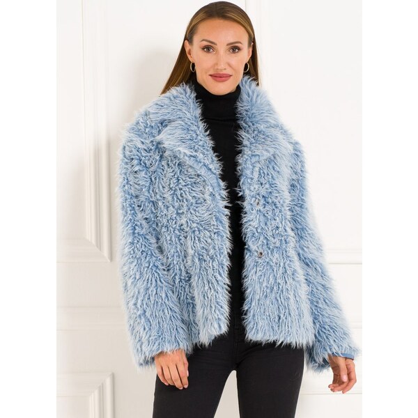 Glamorous by Glam Dámsky krátky kabát yetti - svetlomodrý 39537367